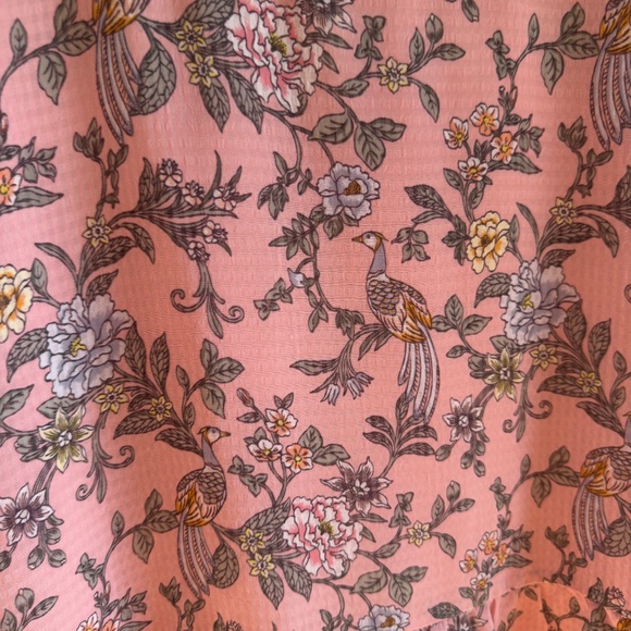 LOFT Pink Base Floral Print Blouse Sz MP - Picture 5 of 9